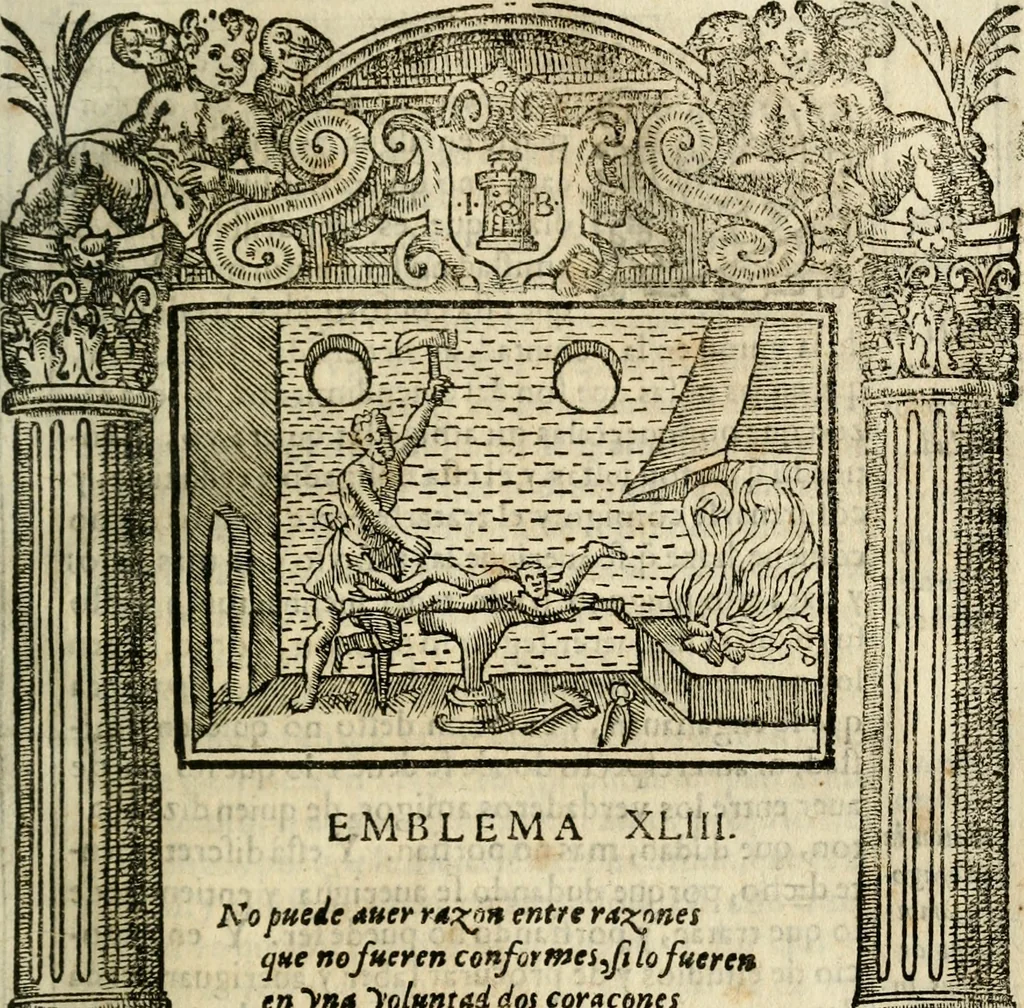 An illustration from Emblemas morales de Don Iuan de Horozco Covarruuias..., 1604, leaf 550
