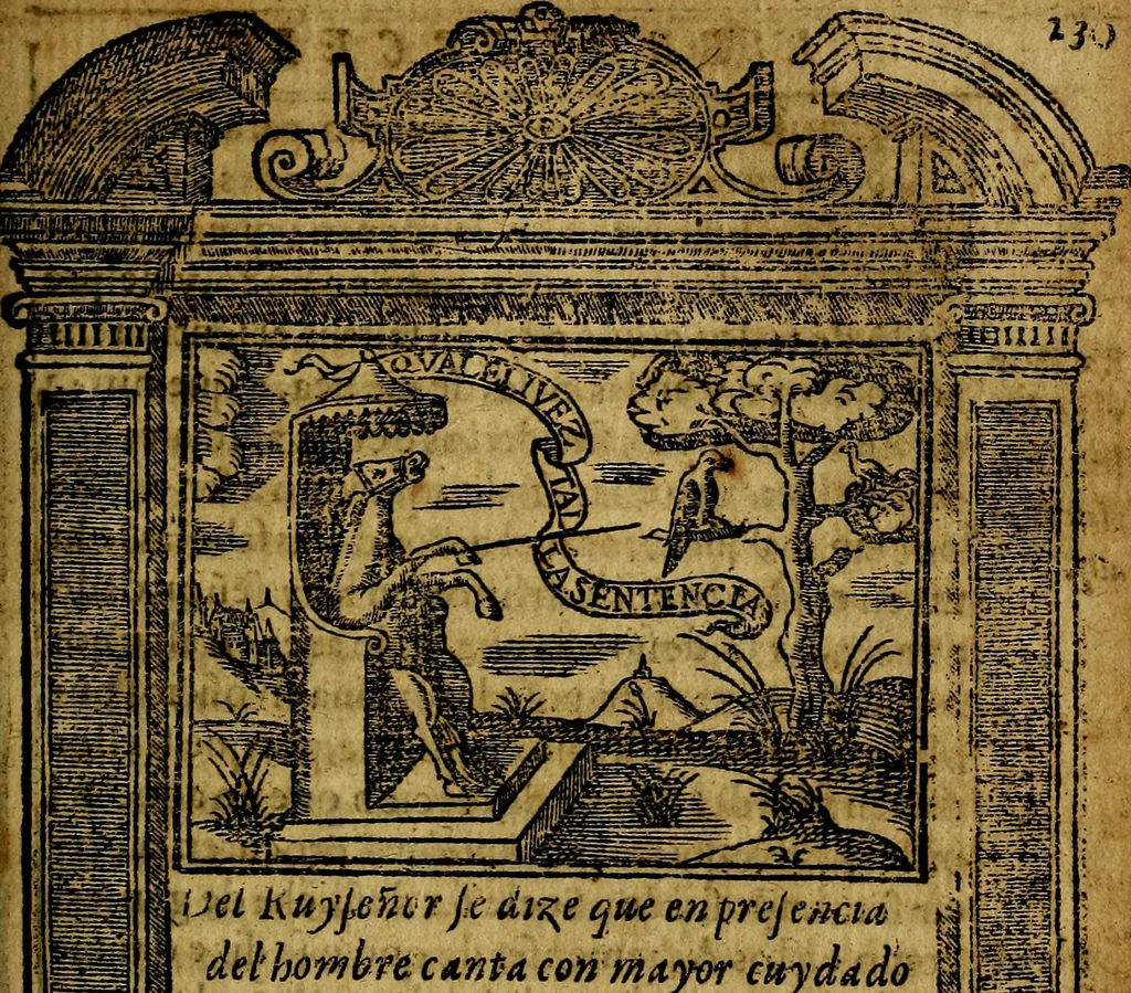 An illustration from Emblemas morales de Don Iuan de Horozco y Couarruuias Arcediano de Cuellar en la Santa Yglesia de Segouia., 1591, leaf 464