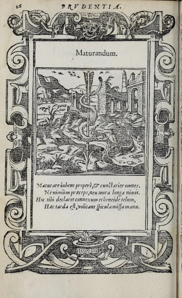 An illustration from Emblemata, 1551, leaf 32