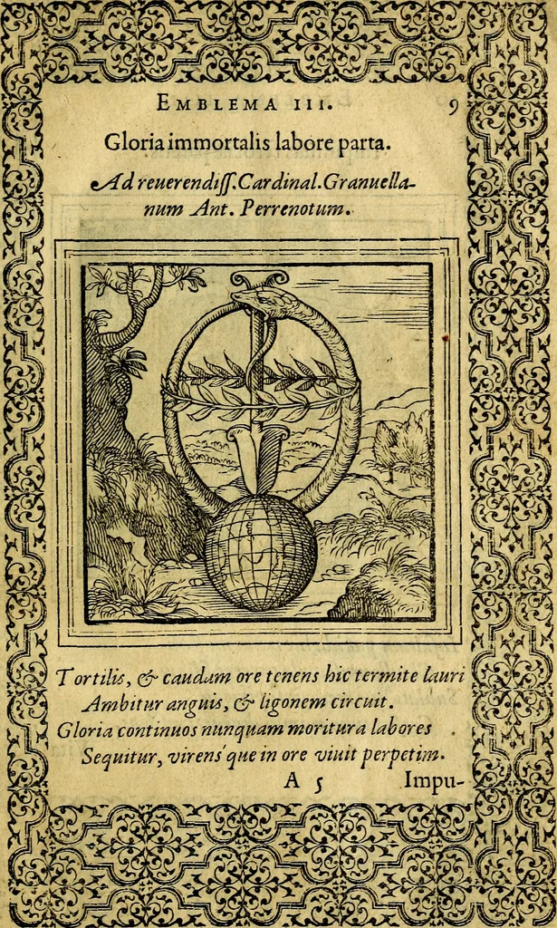 An illustration from Emblemata, 1565, leaf 12