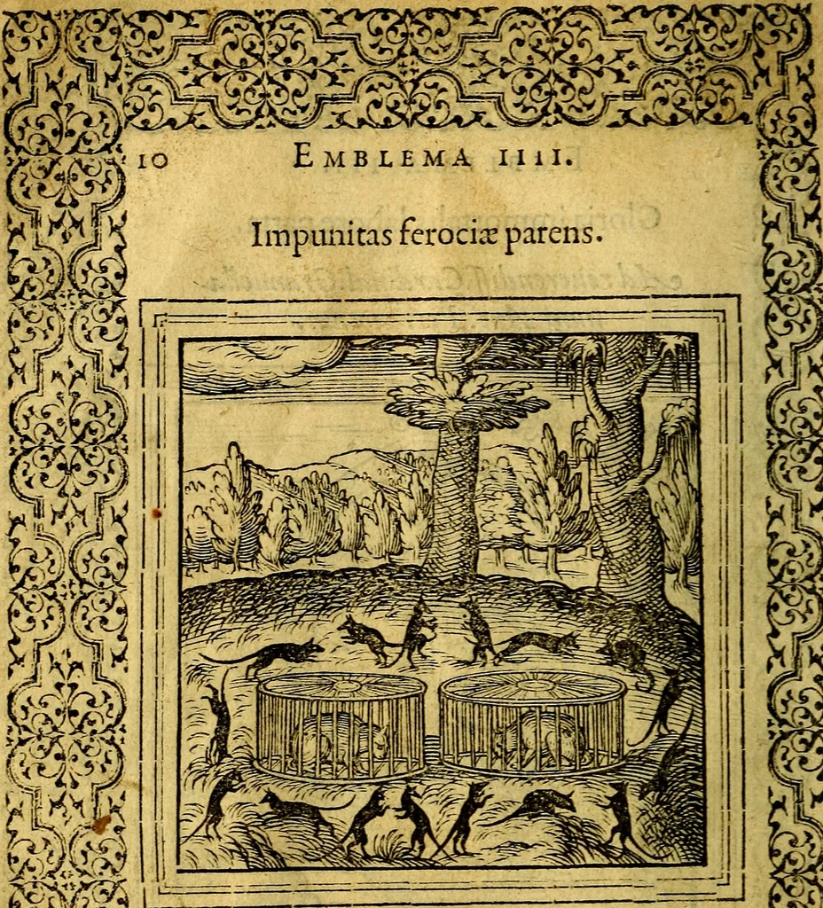 An illustration from Emblemata, 1565, leaf 13