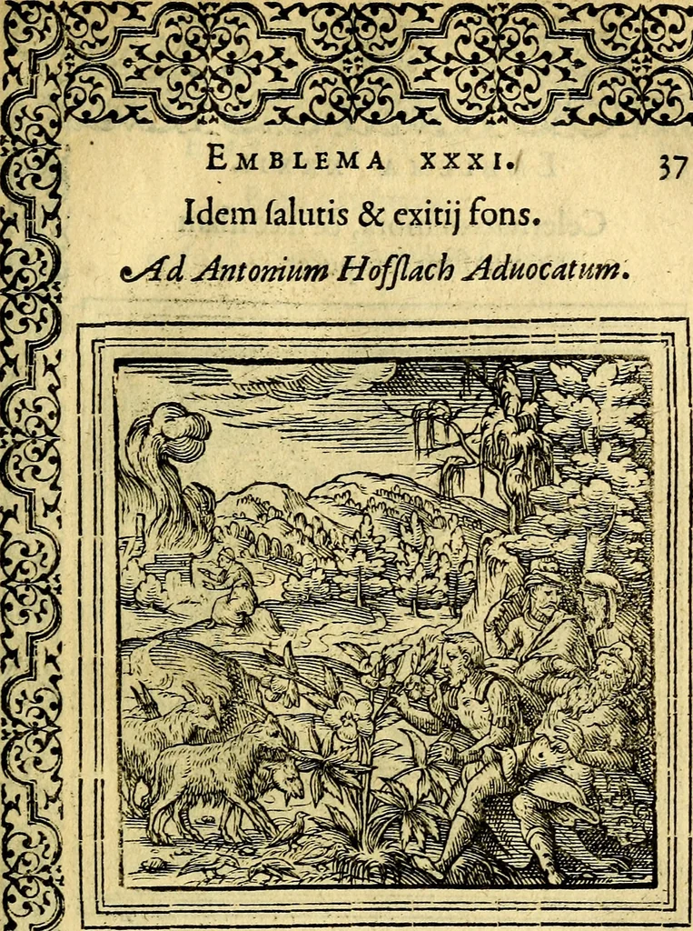 An illustration from Emblemata, 1565, leaf 40