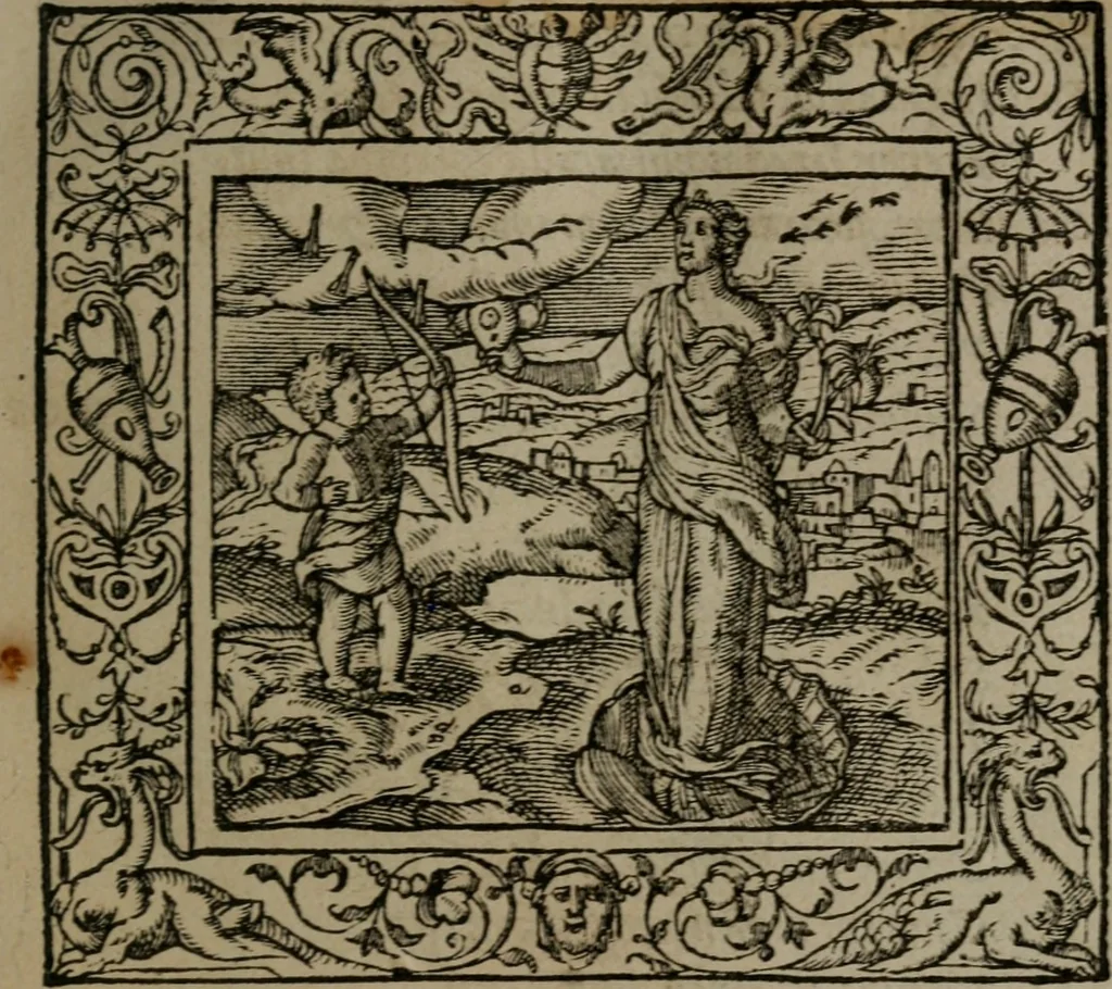An illustration from Emblemata, 1564, leaf 100