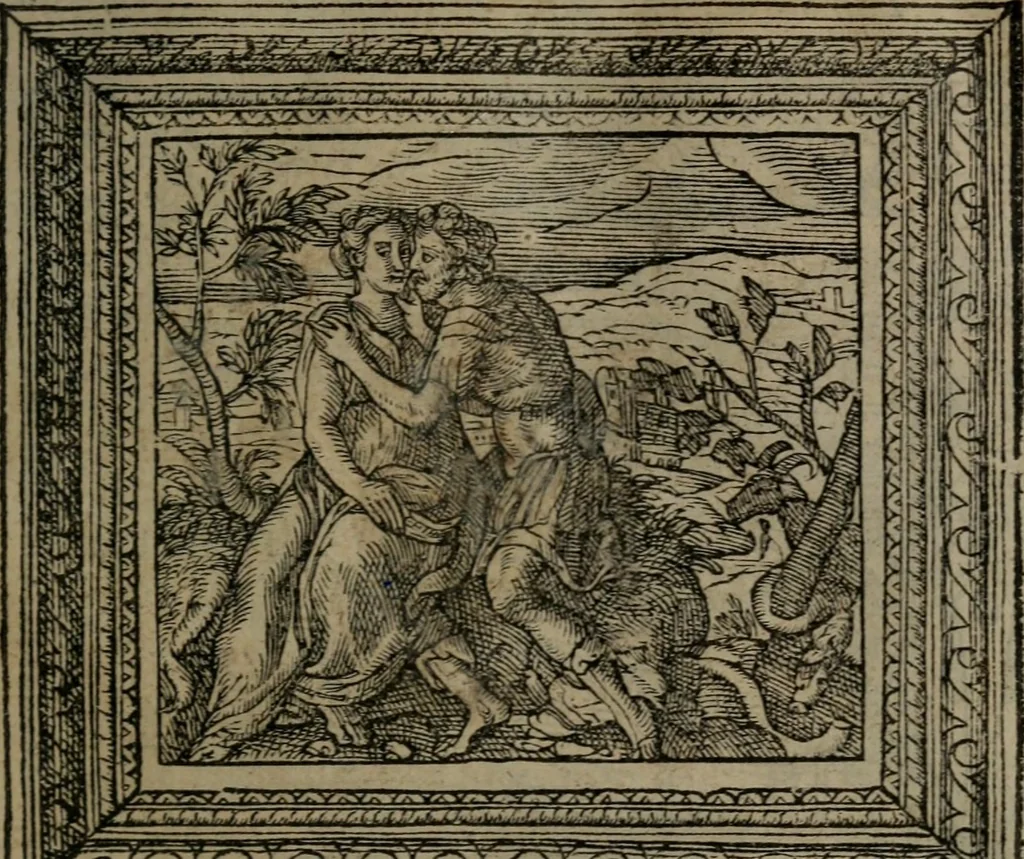 An illustration from Emblemata, 1564, leaf 102