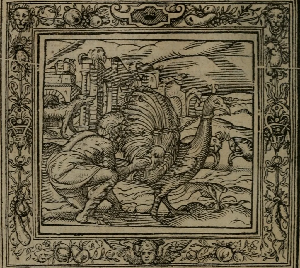 An illustration from Emblemata, 1564, leaf 105