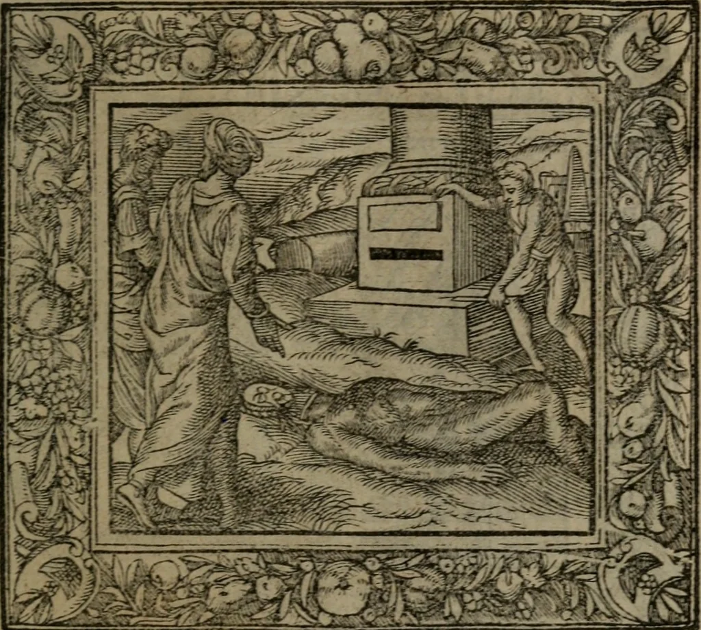 An illustration from Emblemata, 1564, leaf 108