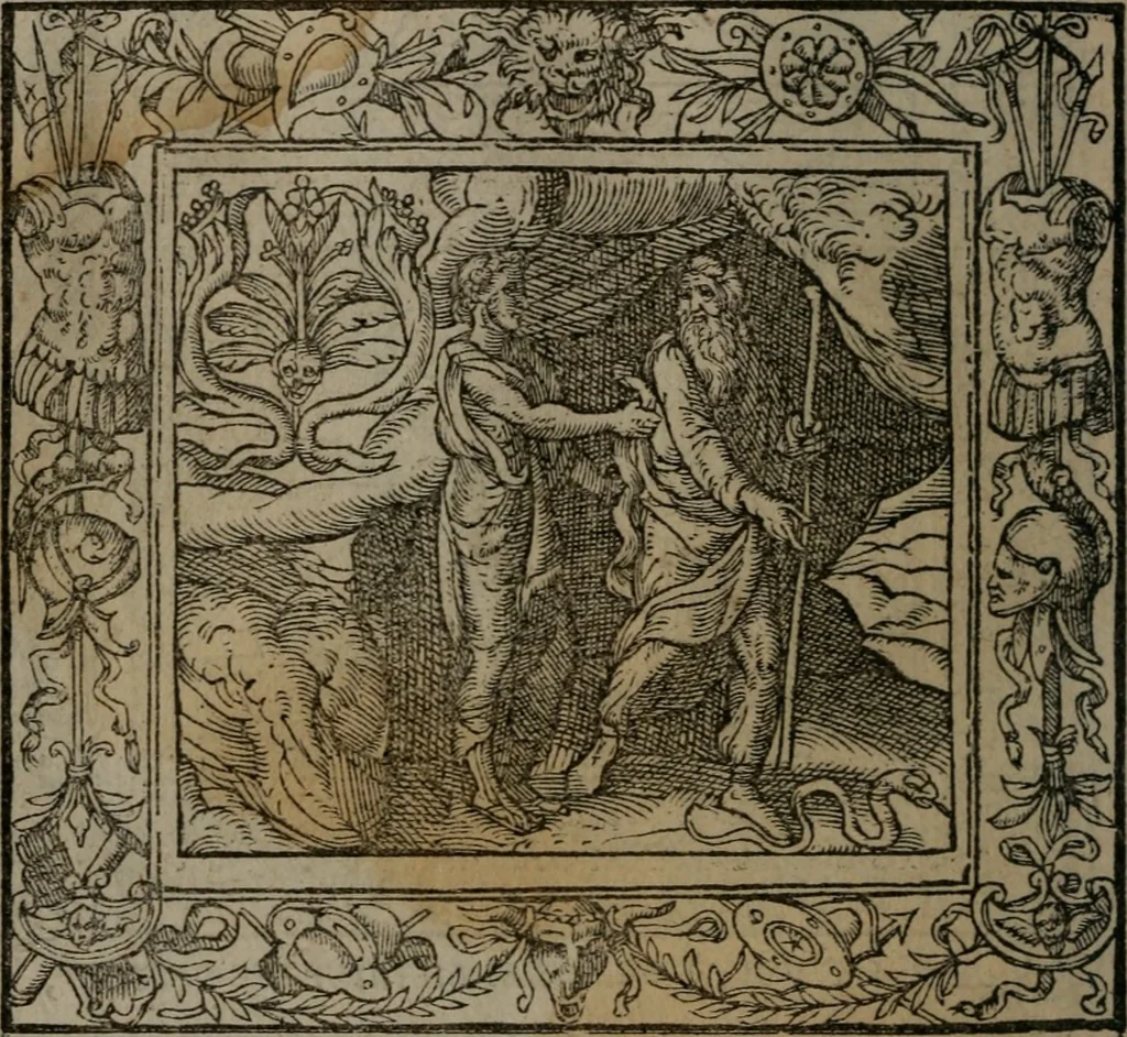 An illustration from Emblemata, 1564, leaf 141