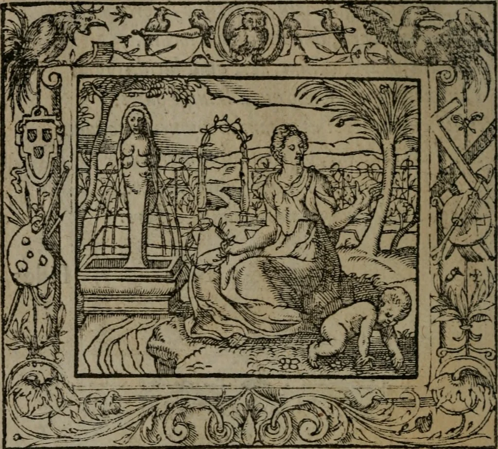 An illustration from Emblemata, 1564, leaf 201