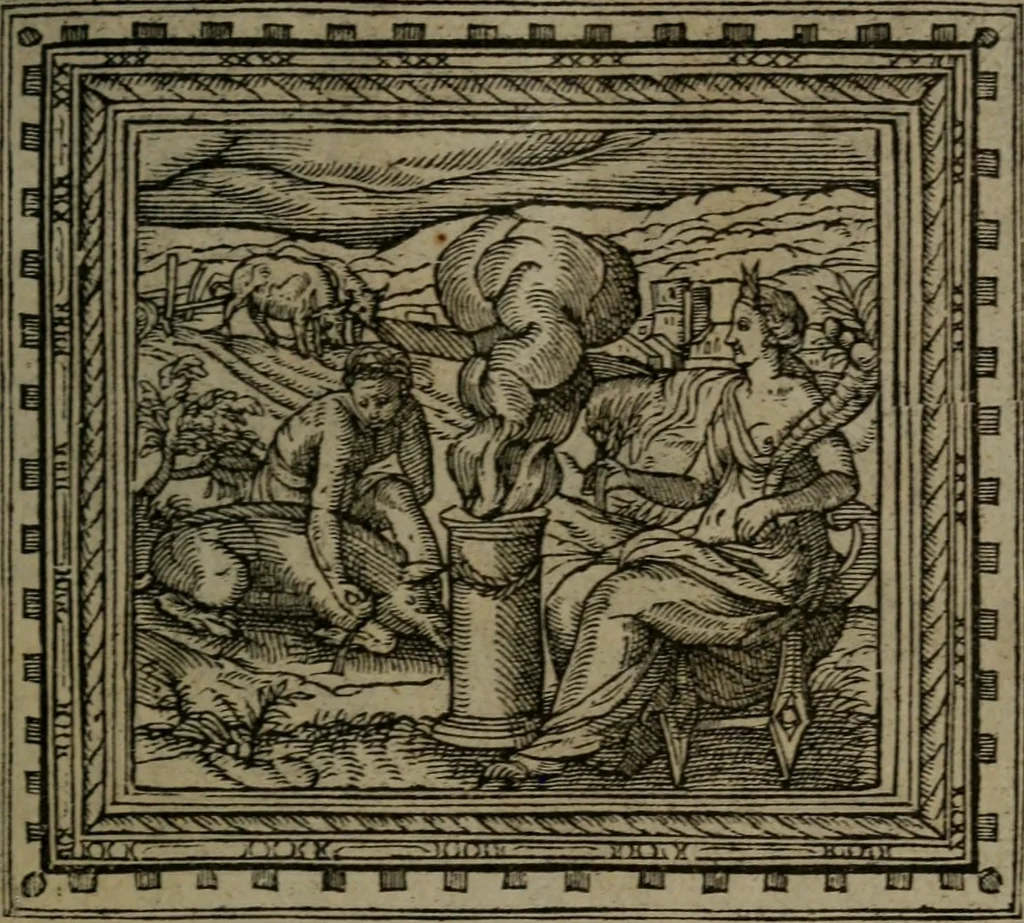An illustration from Emblemata, 1564, leaf 22