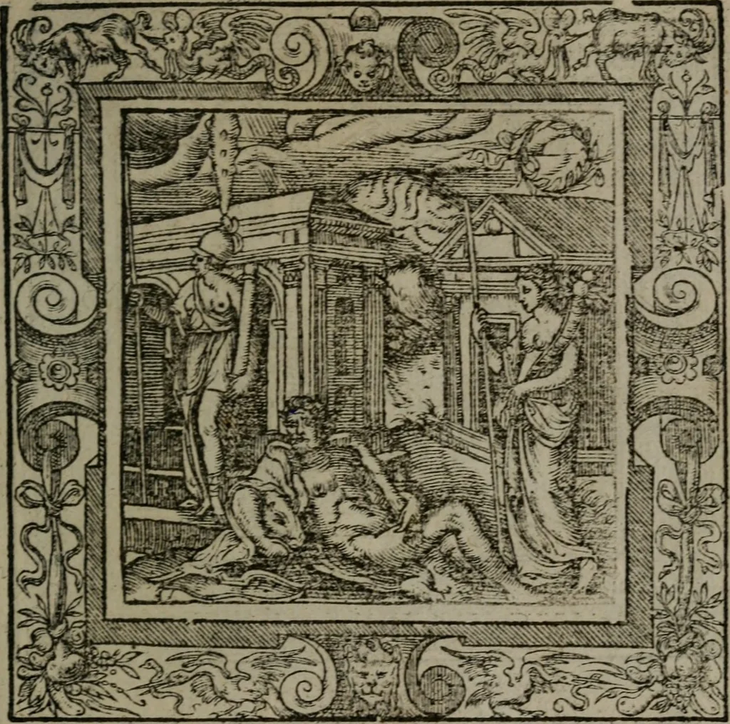 An illustration from Emblemata, 1564, leaf 228