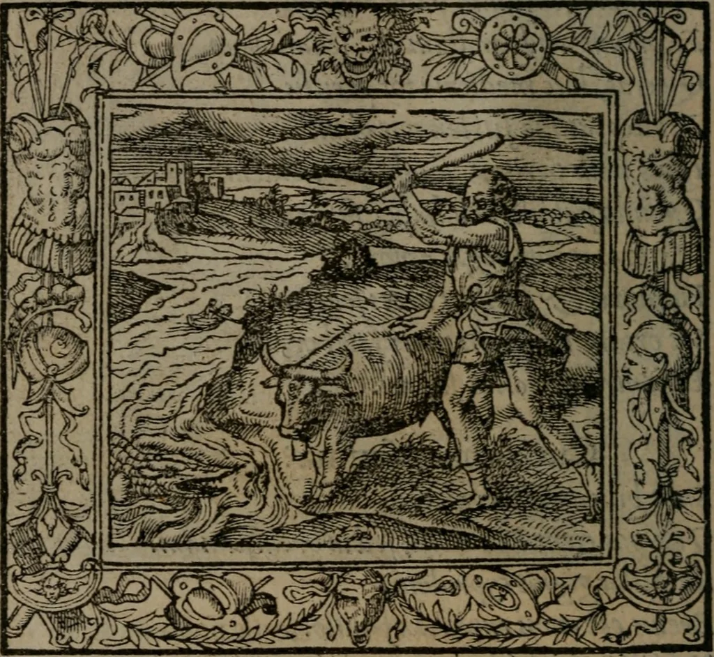 An illustration from Emblemata, 1564, leaf 27