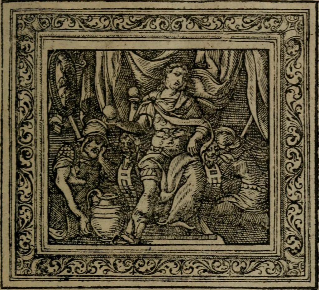 An illustration from Emblemata, 1564, leaf 38