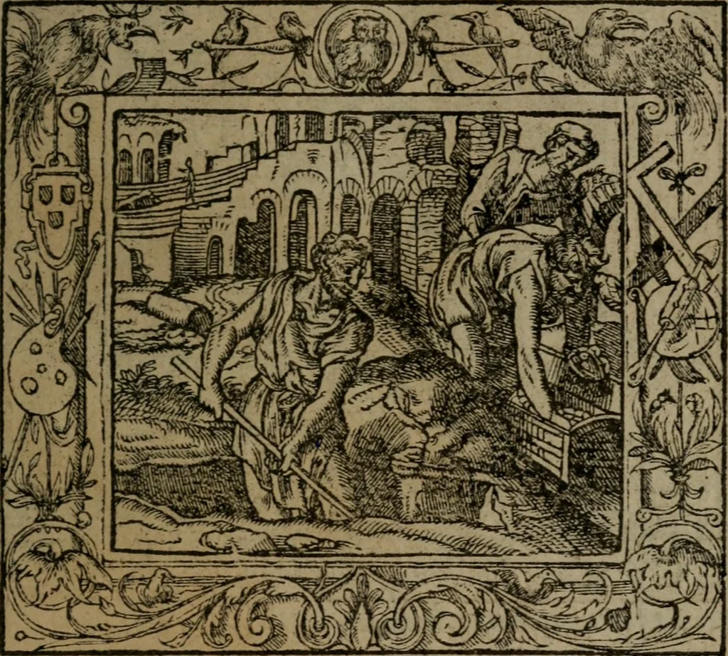 An illustration from Emblemata, 1564, leaf 44