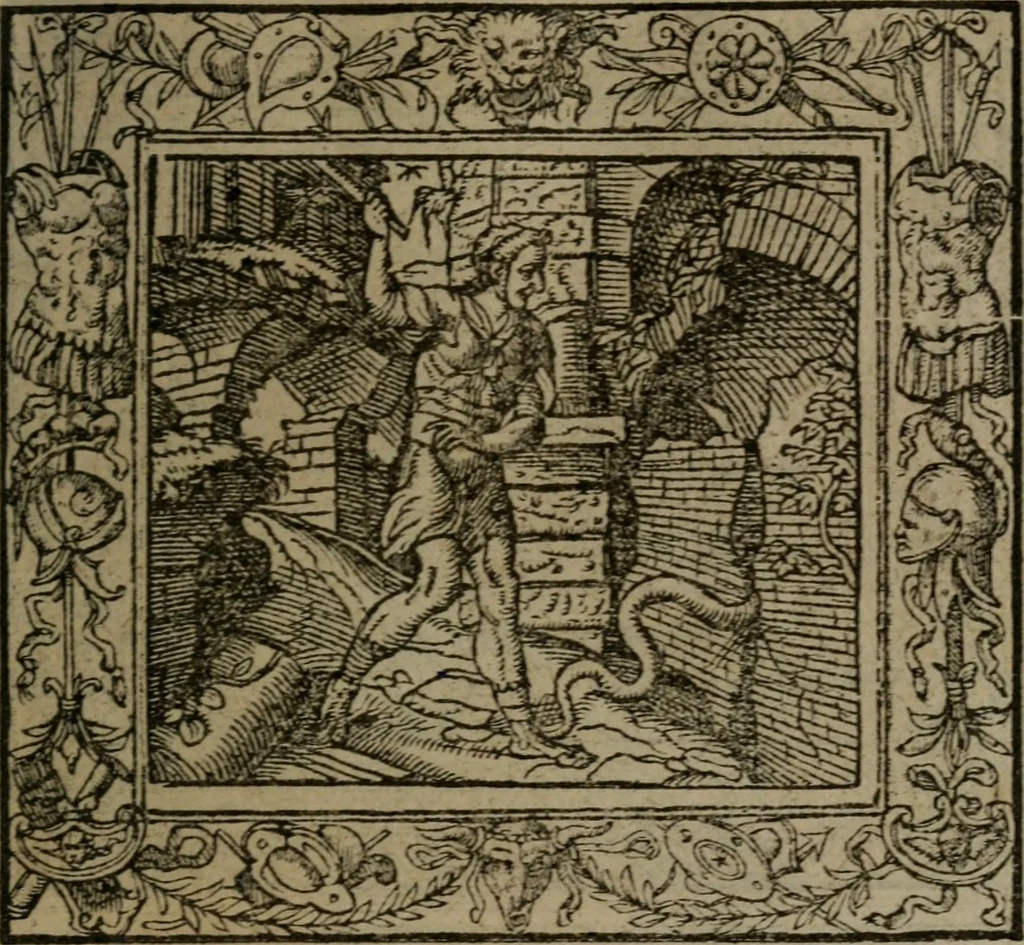 An illustration from Emblemata, 1564, leaf 52