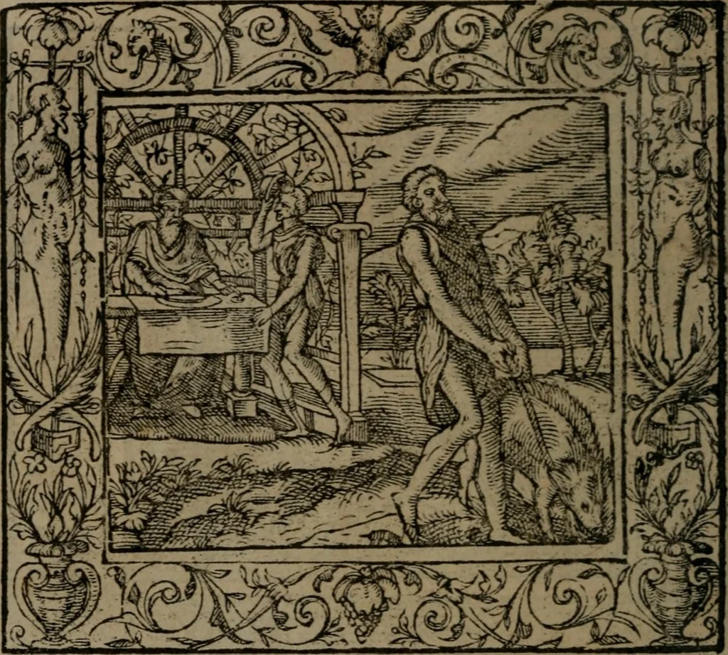 An illustration from Emblemata, 1564, leaf 53