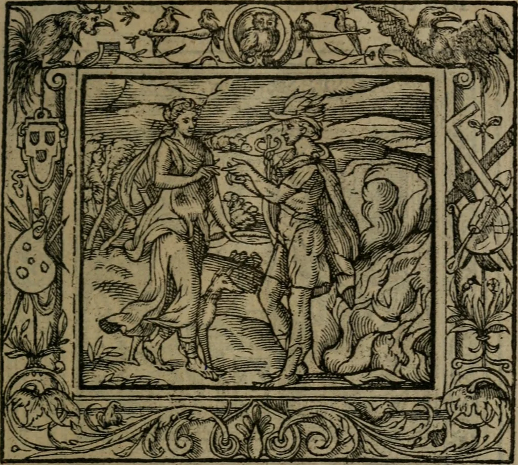 An illustration from Emblemata, 1564, leaf 58