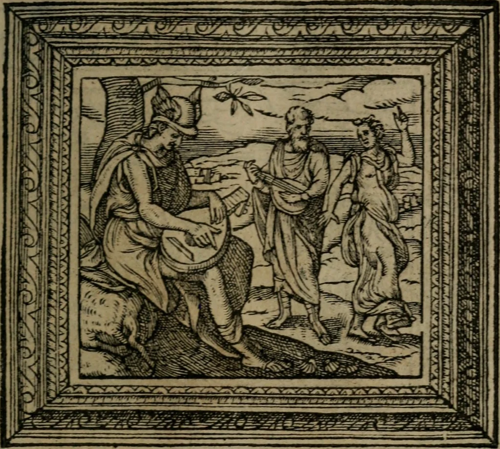 An illustration from Emblemata, 1564, leaf 62