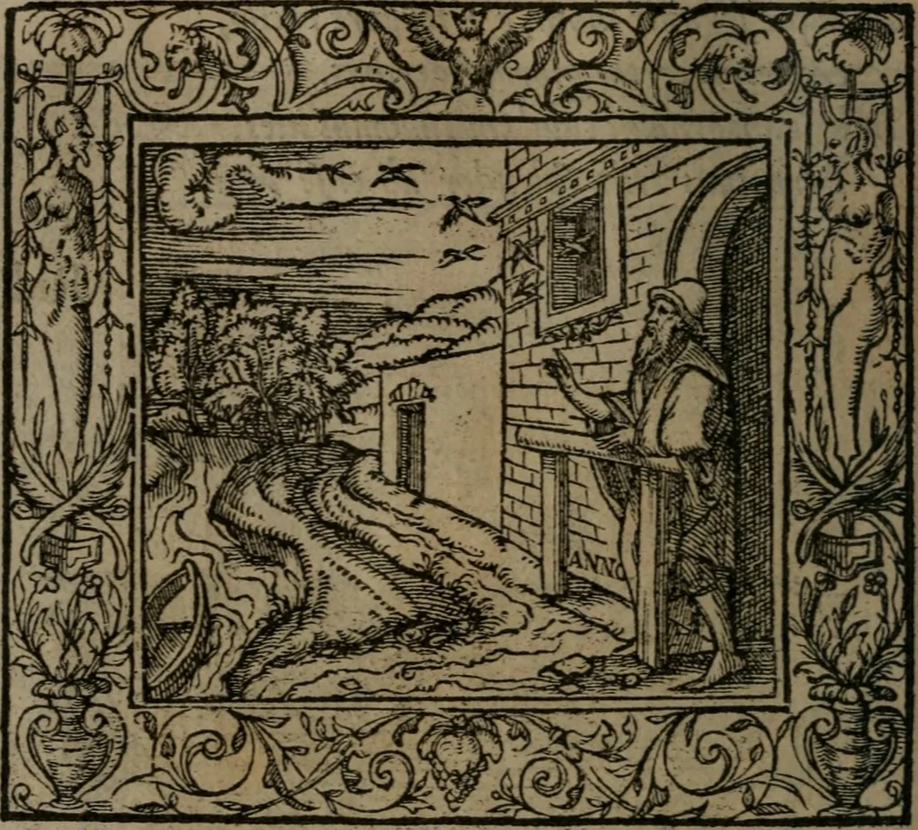 An illustration from Emblemata, 1564, leaf 65