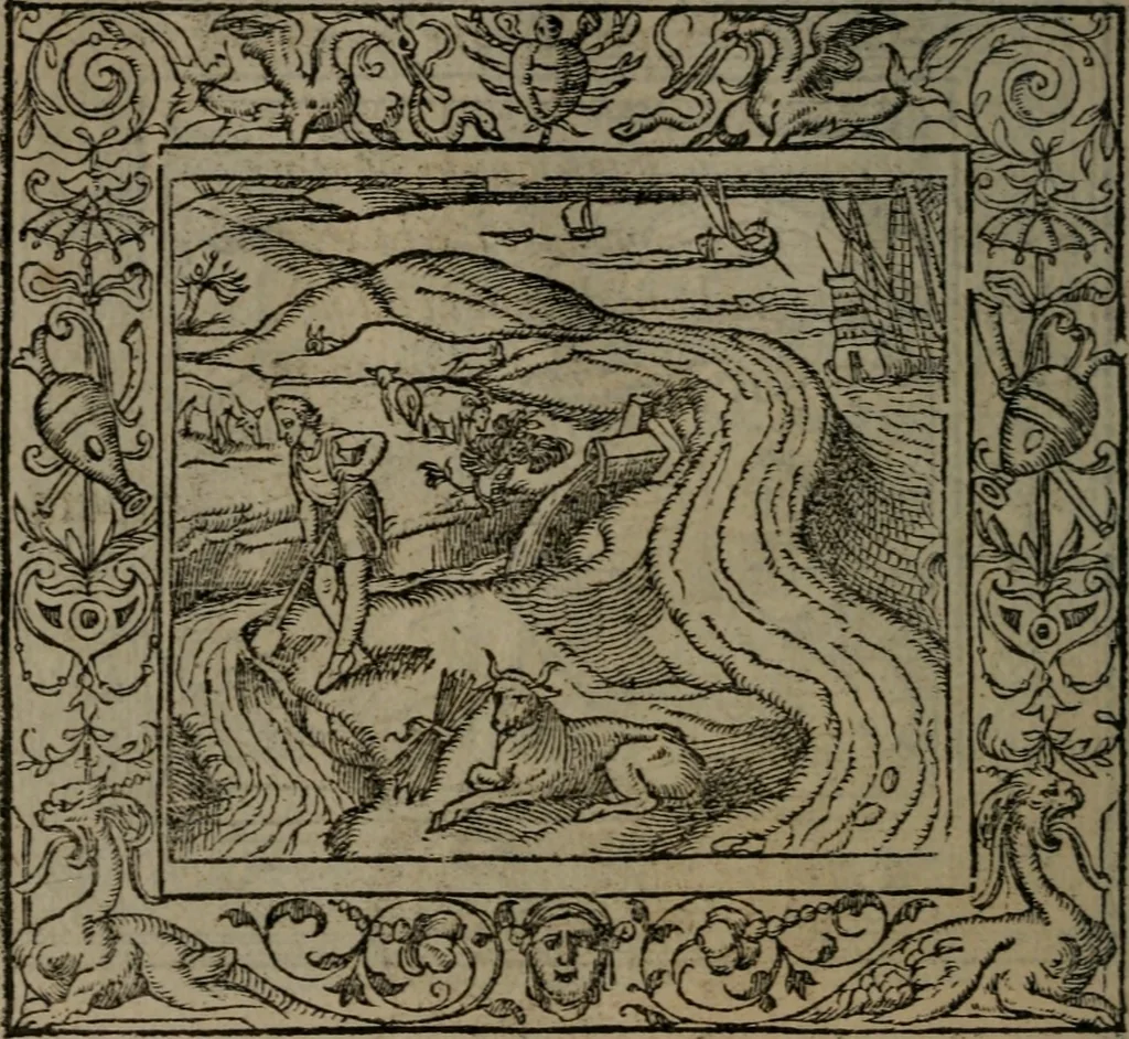 An illustration from Emblemata, 1564, leaf 75