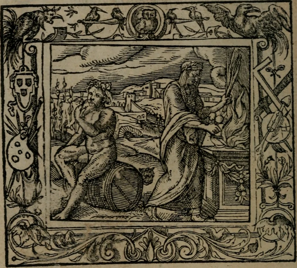 An illustration from Emblemata, 1564, leaf 85