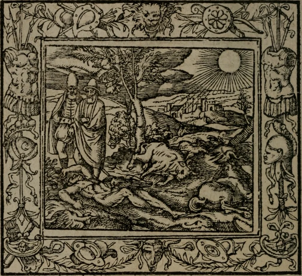 An illustration from Emblemata, 1564, leaf 87