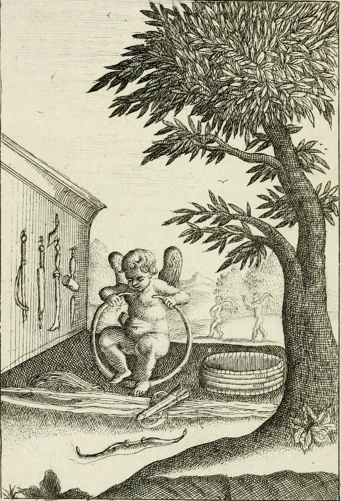 An illustration from Emblemata amatoria = Emblems of love = Embleme d'amore = Emblemes d'amour : in four languages, dedicated to the ladys, 1683, leaf 129