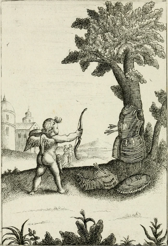 An illustration from Emblemata amatoria = Emblems of love = Embleme d'amore = Emblemes d'amour : in four languages, dedicated to the ladys, 1683, leaf 133