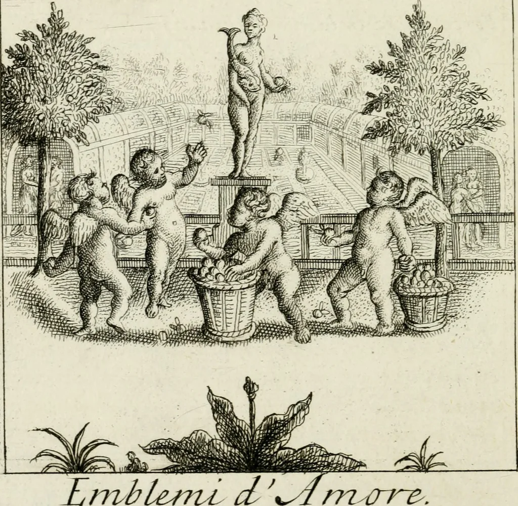 An illustration from Emblemata amatoria = Emblems of love = Embleme d'amore = Emblemes d'amour : in four languages, dedicated to the ladys, 1683, leaf 149
