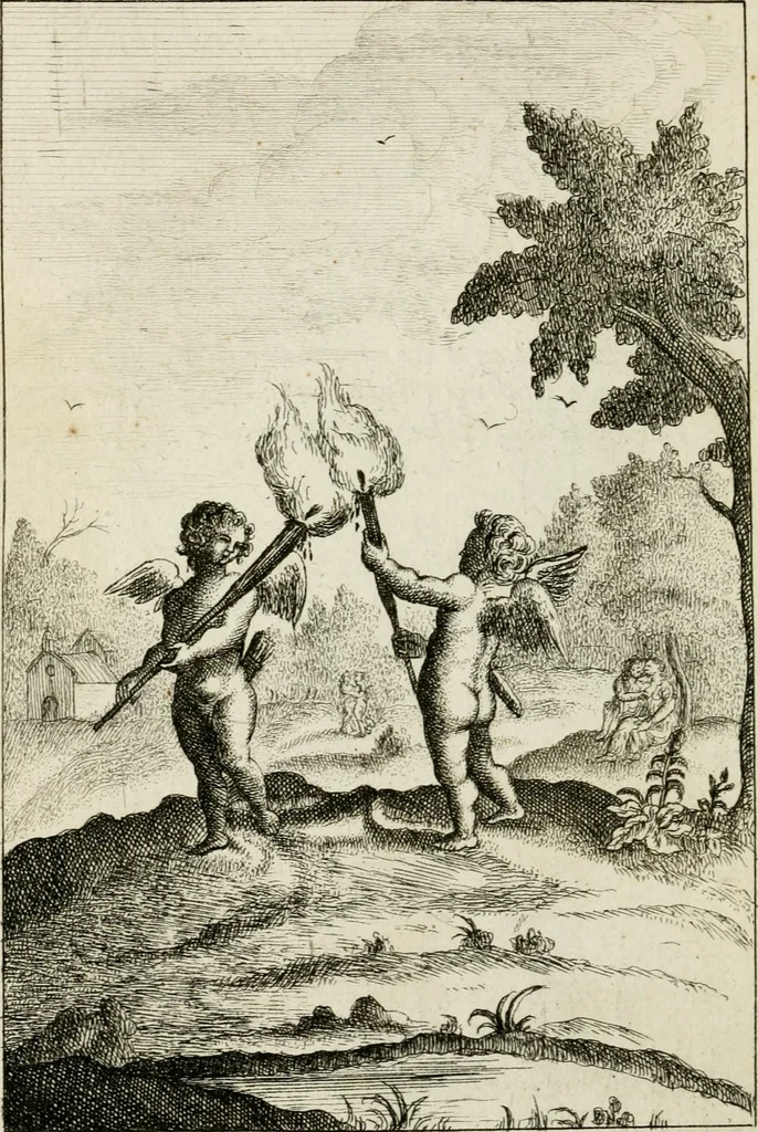 An illustration from Emblemata amatoria = Emblems of love = Embleme d'amore = Emblemes d'amour : in four languages, dedicated to the ladys, 1683, leaf 17