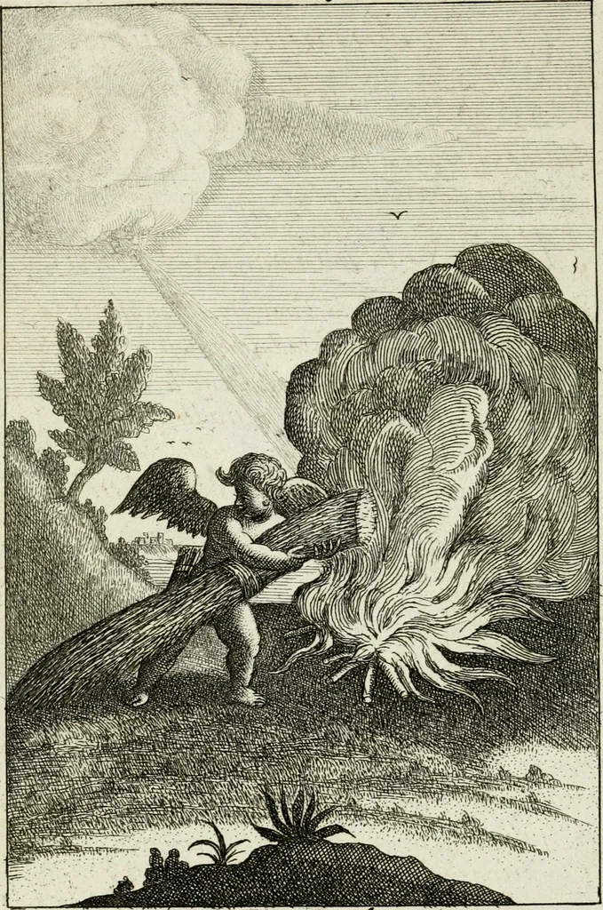 An illustration from Emblemata amatoria = Emblems of love = Embleme d'amore = Emblemes d'amour : in four languages, dedicated to the ladys, 1683, leaf 173