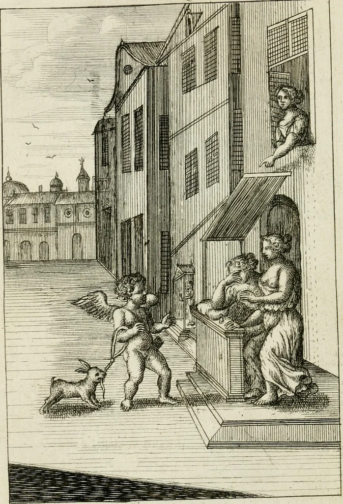 An illustration from Emblemata amatoria = Emblems of love = Embleme d'amore = Emblemes d'amour : in four languages, dedicated to the ladys, 1683, leaf 25