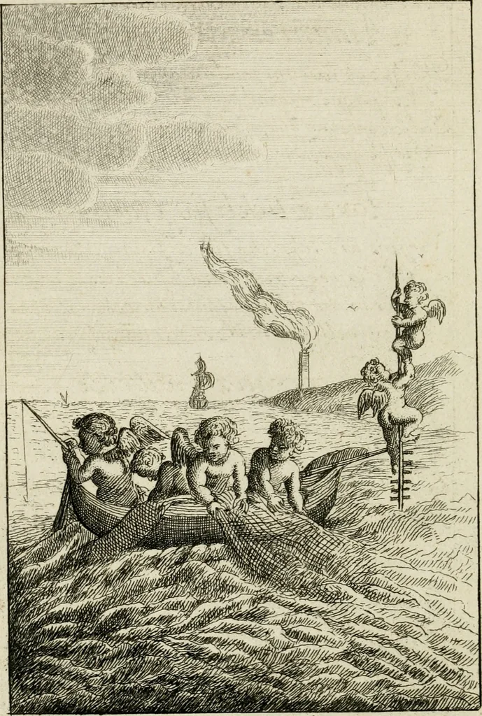 An illustration from Emblemata amatoria = Emblems of love = Embleme d'amore = Emblemes d'amour : in four languages, dedicated to the ladys, 1683, leaf 43