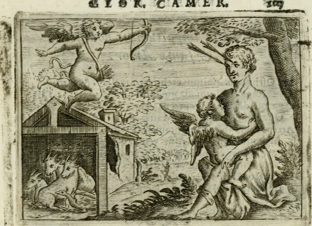 An illustration from Emblemata amatoria Georgii Camerarii, 1627, leaf 110