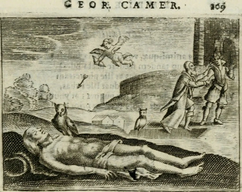 An illustration from Emblemata amatoria Georgii Camerarii, 1627, leaf 112