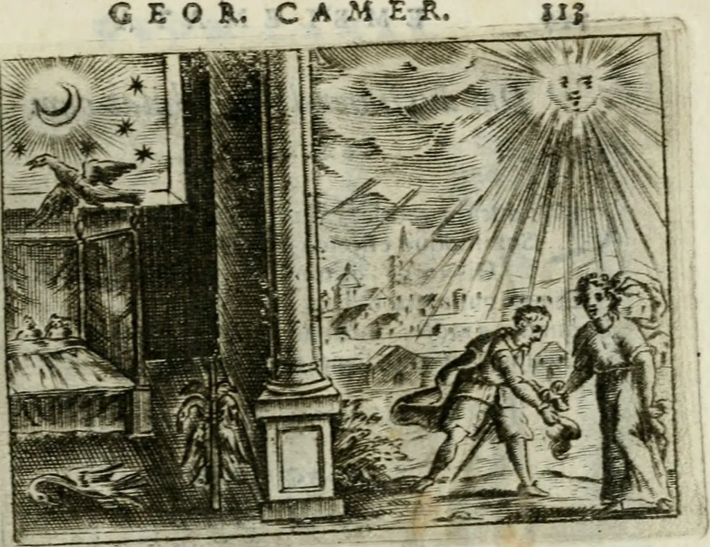An illustration from Emblemata amatoria Georgii Camerarii, 1627, leaf 116