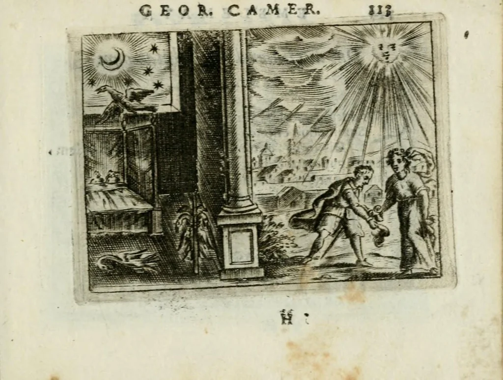 An illustration from Emblemata amatoria Georgii Camerarii, 1627, leaf 117