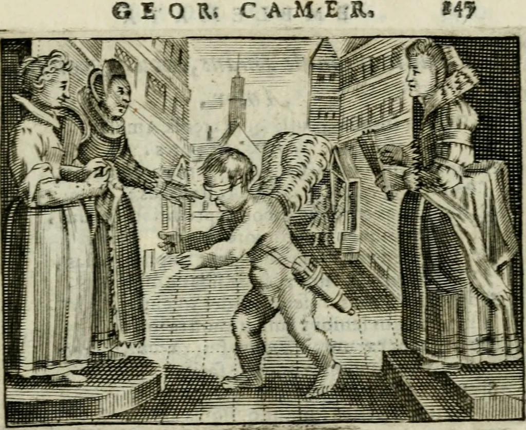 An illustration from Emblemata amatoria Georgii Camerarii, 1627, leaf 150