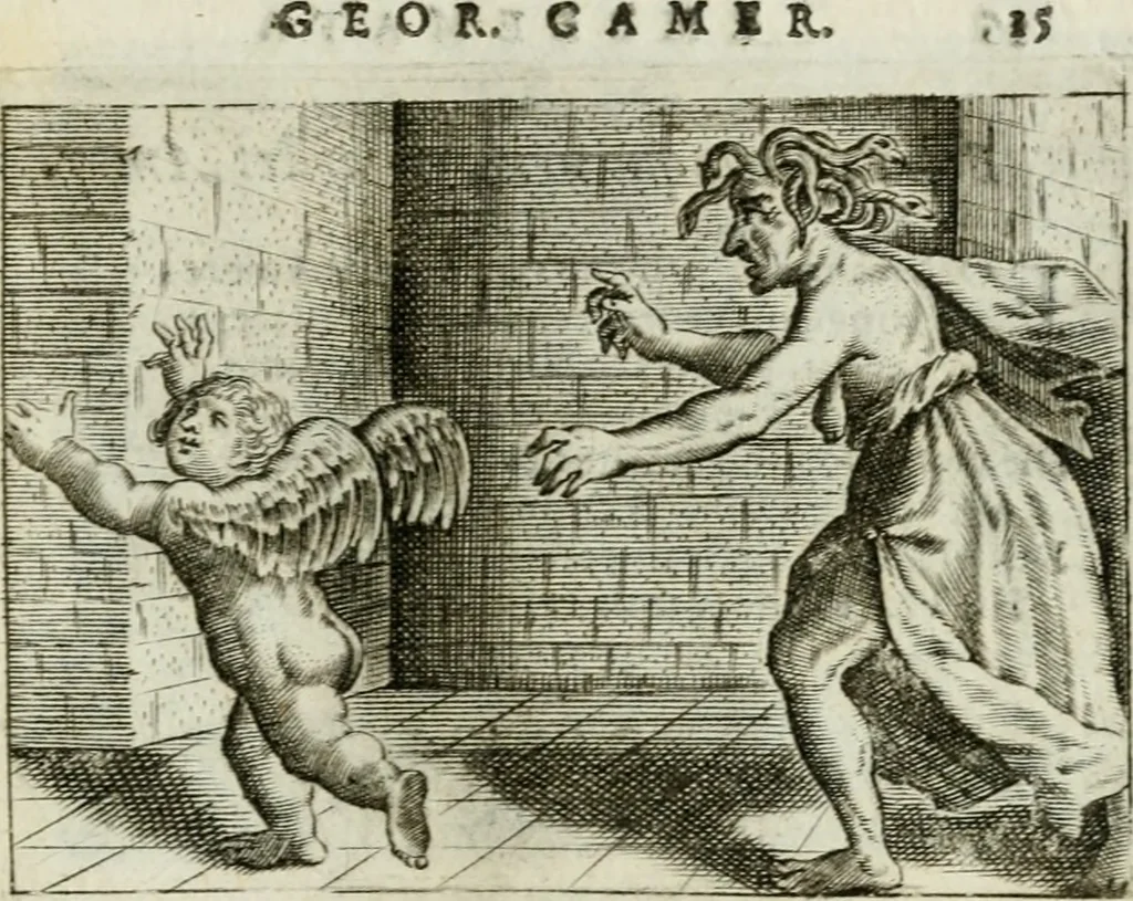 An illustration from Emblemata amatoria Georgii Camerarii, 1627, leaf 18