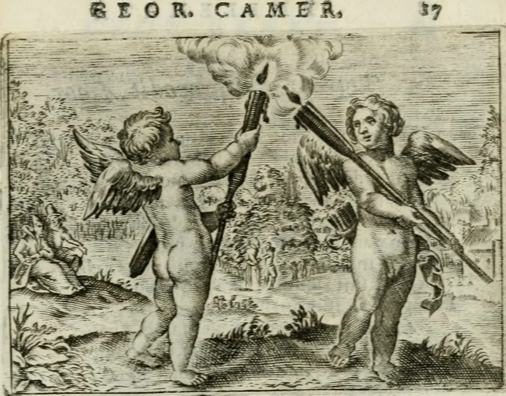 An illustration from Emblemata amatoria Georgii Camerarii, 1627, leaf 20