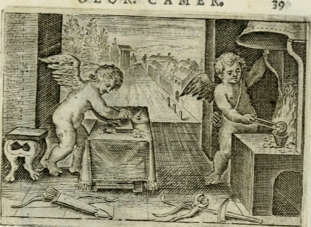 An illustration from Emblemata amatoria Georgii Camerarii, 1627, leaf 42