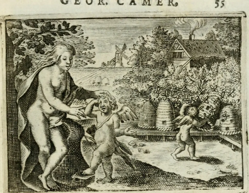 An illustration from Emblemata amatoria Georgii Camerarii, 1627, leaf 58