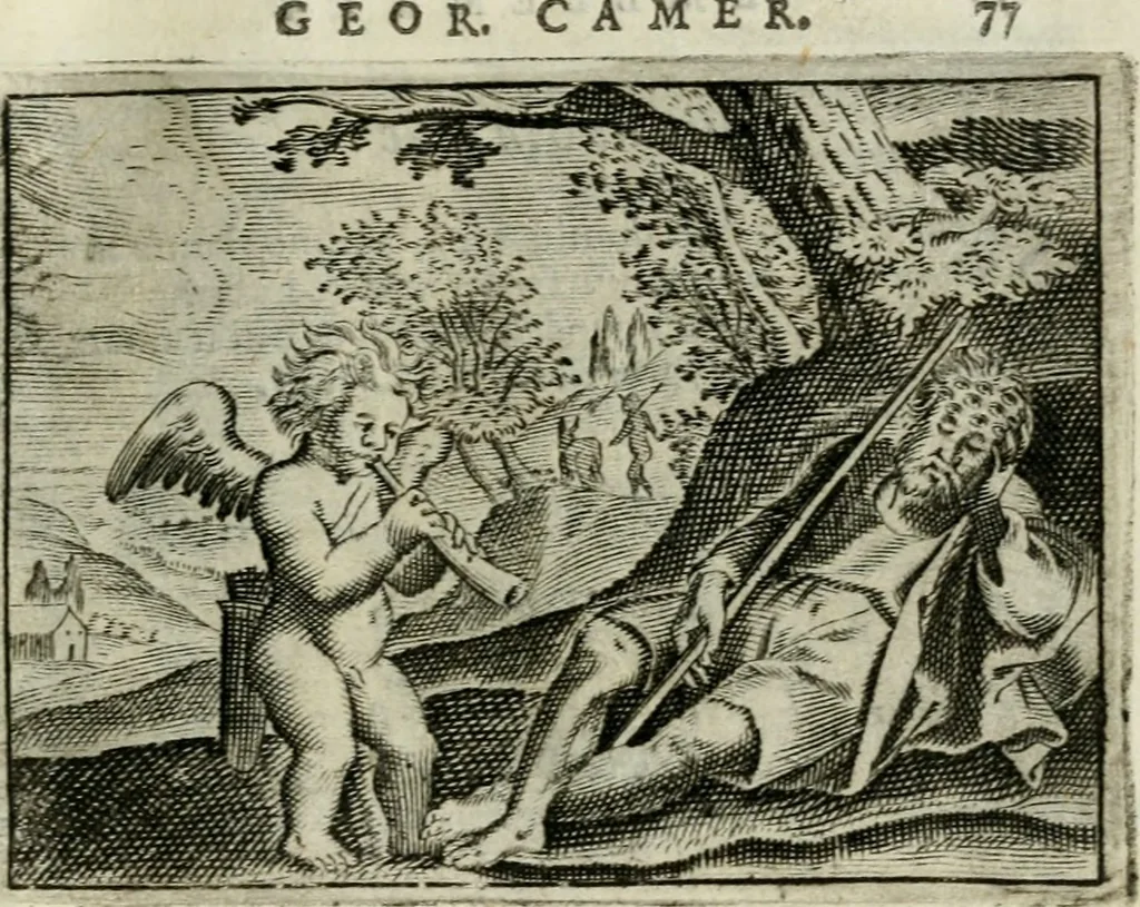 An illustration from Emblemata amatoria Georgii Camerarii, 1627, leaf 80
