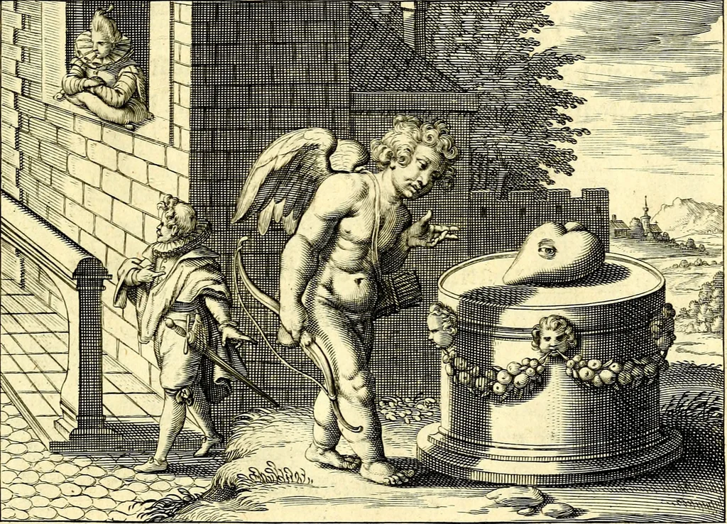 An illustration from Emblemata amatoria. Afbeeldinghen van minne. Emblemes d'amovr, 1618, leaf 42