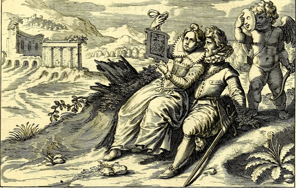 An illustration from Emblemata amatoria. Afbeeldinghen van minne. Emblemes d'amovr, 1618, leaf 54