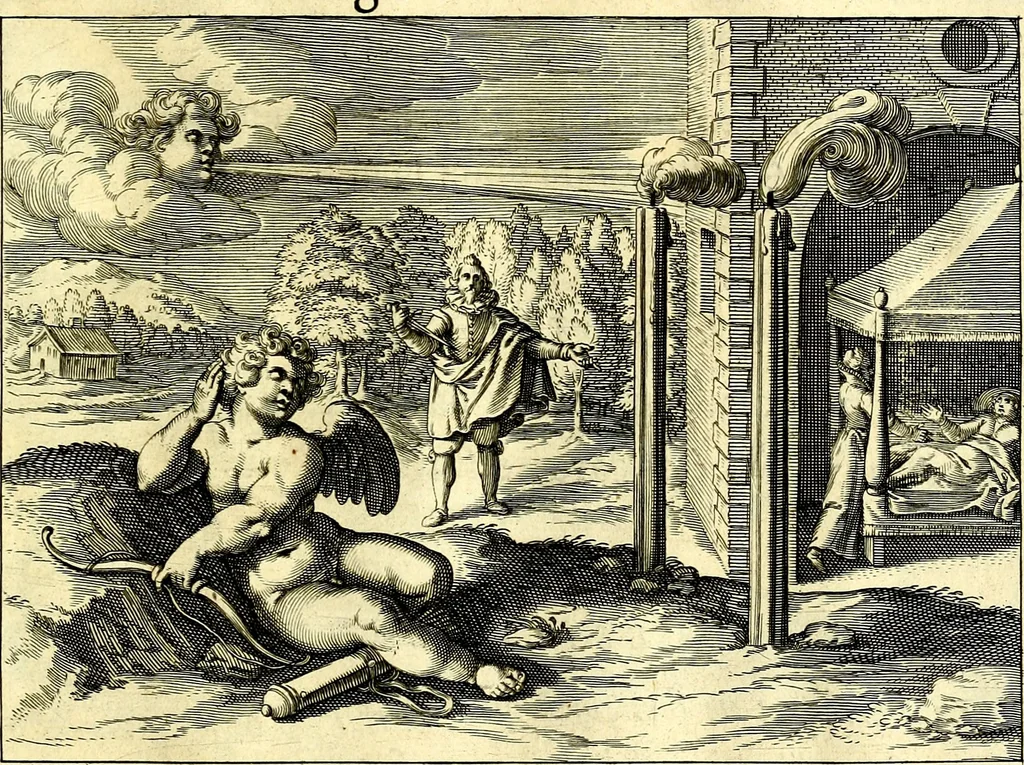 An illustration from Emblemata amatoria. Afbeeldinghen van minne. Emblemes d'amovr, 1618, leaf 66