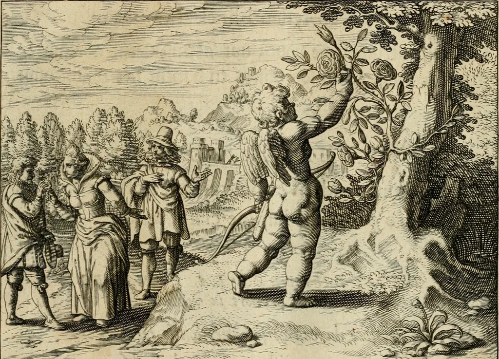 An illustration from Emblemata amatoria = Afbeeldinghen van minne = Emblemes d'amour, 1618, leaf 32
