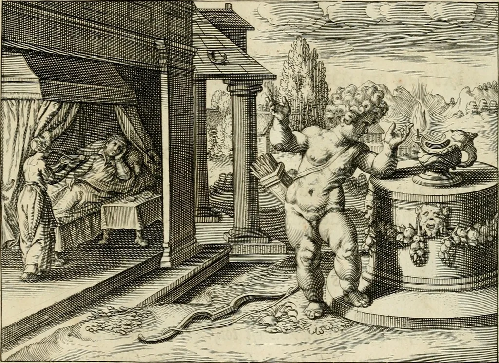 An illustration from Emblemata amatoria = Afbeeldinghen van minne = Emblemes d'amour, 1618, leaf 38