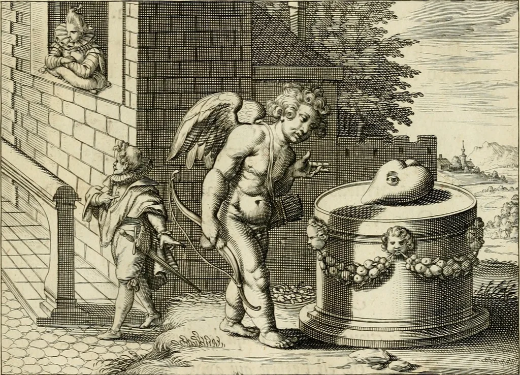 An illustration from Emblemata amatoria = Afbeeldinghen van minne = Emblemes d'amour, 1618, leaf 42