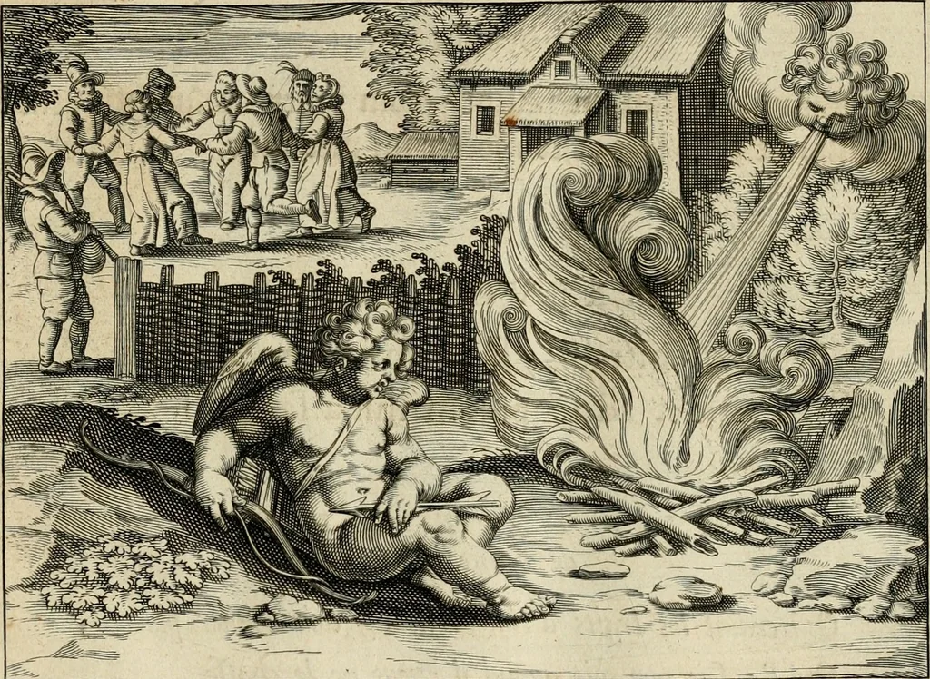 An illustration from Emblemata amatoria = Afbeeldinghen van minne = Emblemes d'amour, 1618, leaf 44