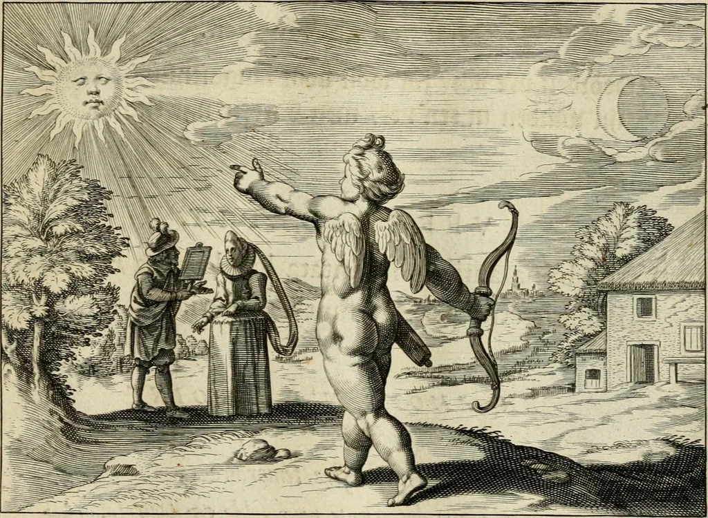 An illustration from Emblemata amatoria = Afbeeldinghen van minne = Emblemes d'amour, 1618, leaf 62